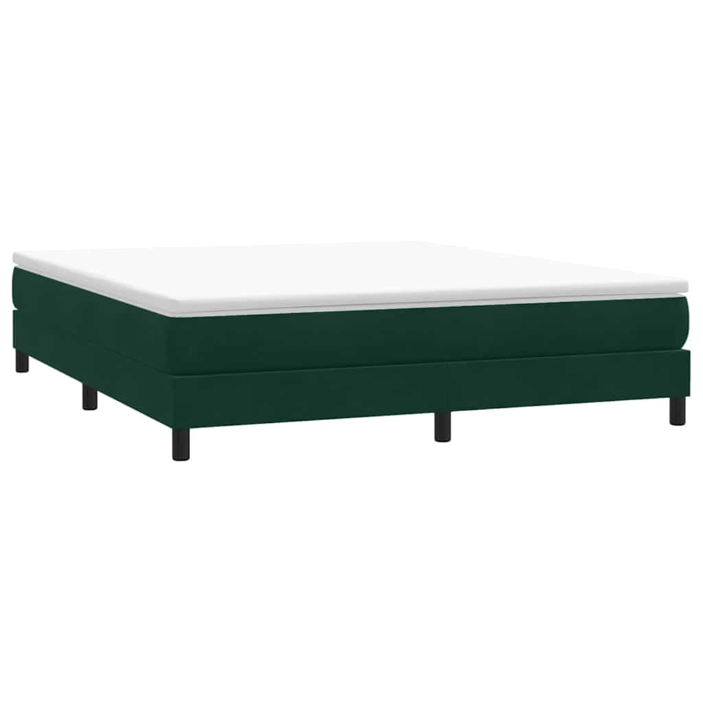 vidaXL Łóżko typu Box Spring bez materaca Ciemnozielone 180x210 cm