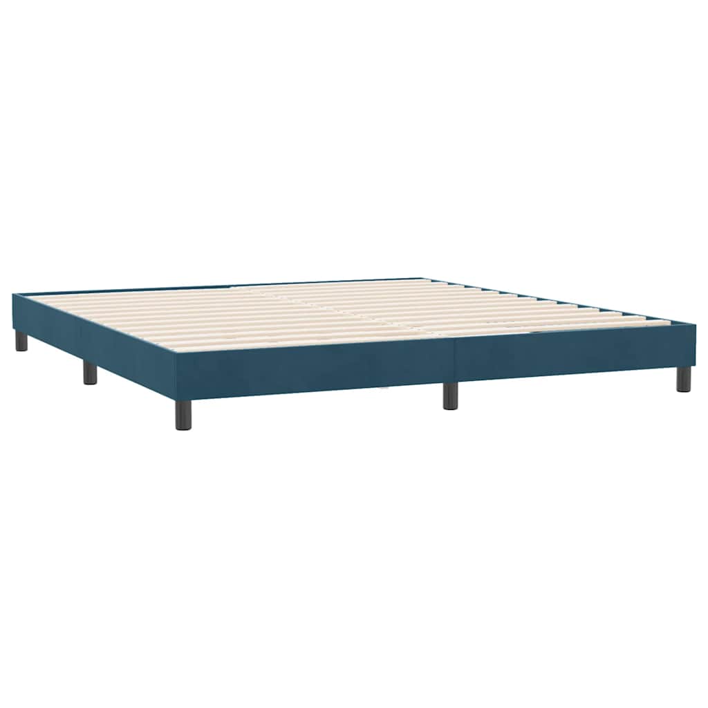 vidaXL Łóżko typu Box Spring bez materaca Ciemnoniebieskie 180x210 cm
