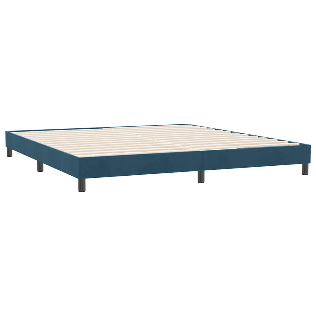 vidaXL Łóżko typu Box Spring bez materaca Ciemnoniebieskie 180x210 cm