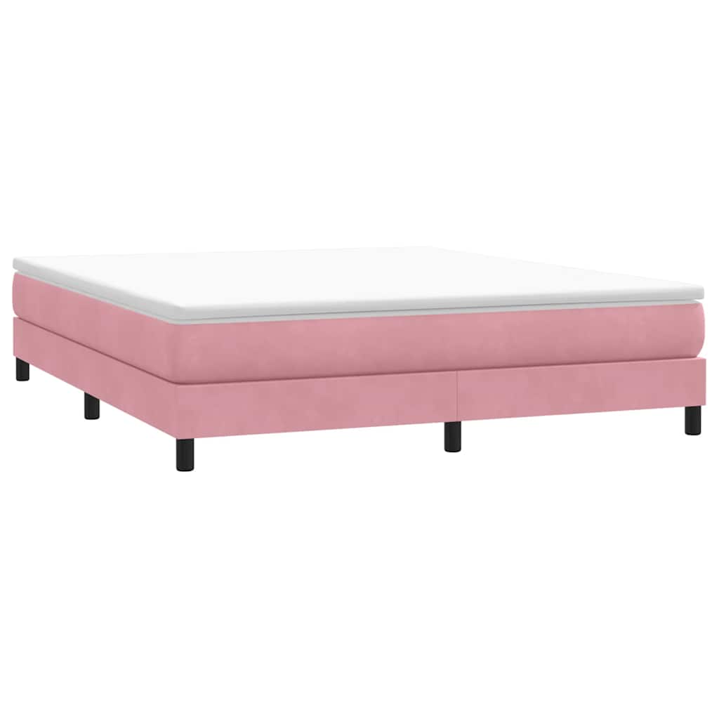 vidaXL Łóżko typu Box Spring bez materaca Różowe 180x210 cm Aksamit