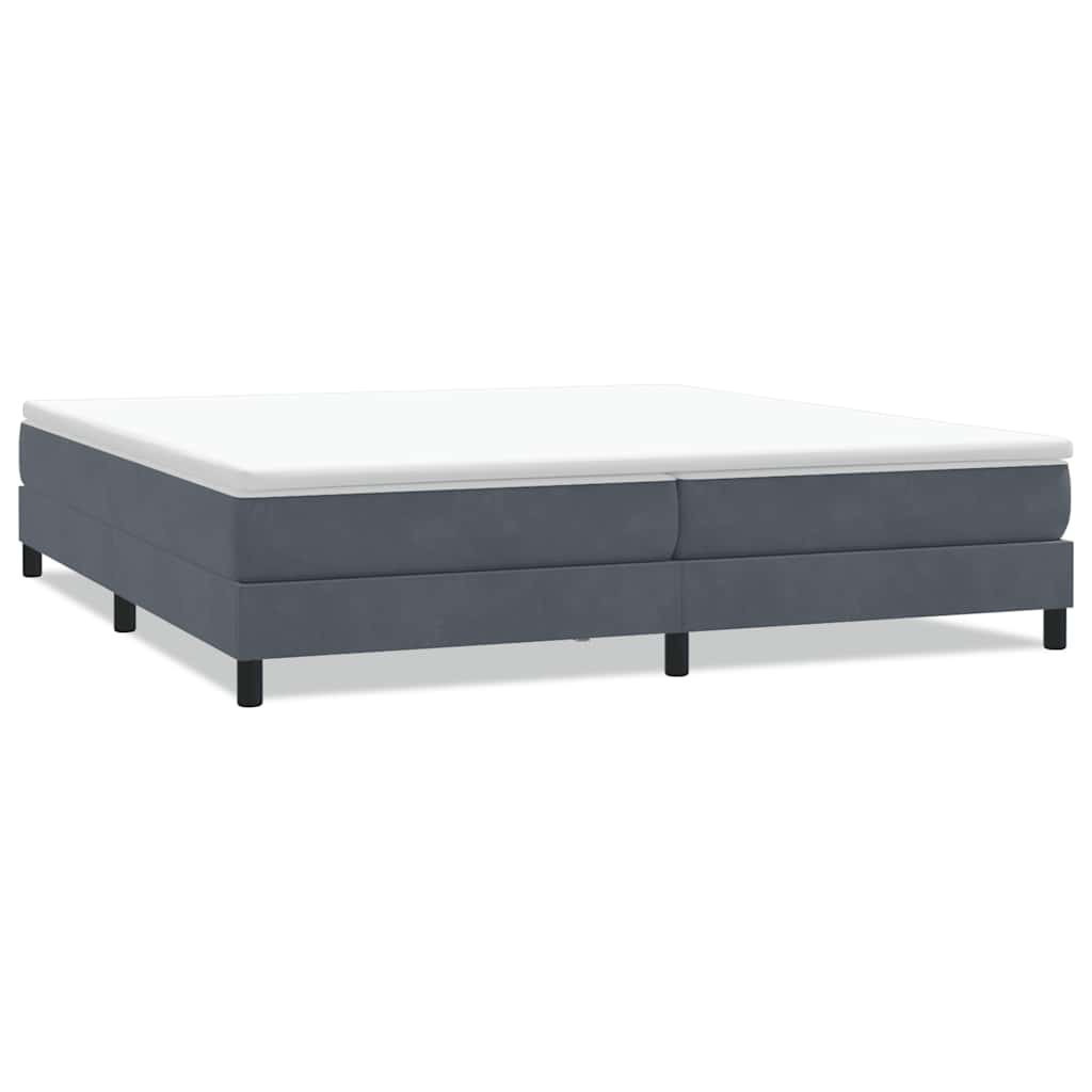 vidaXL Łóżko Box Spring bez materaca Ciemnoszary 200x210 cm Aksamit