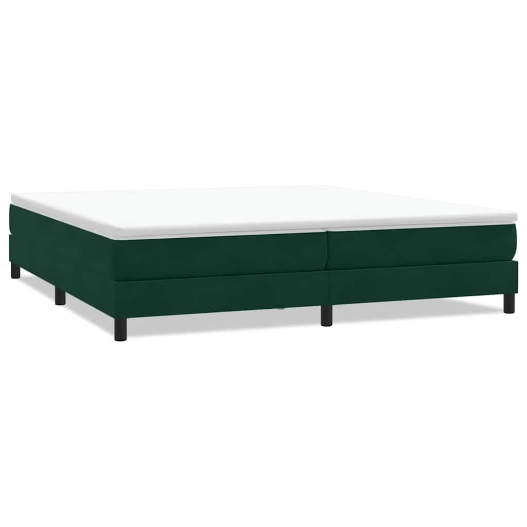 vidaXL Łóżko Box Spring bez materaca Ciemnozielone 200x210 cm Aksamit