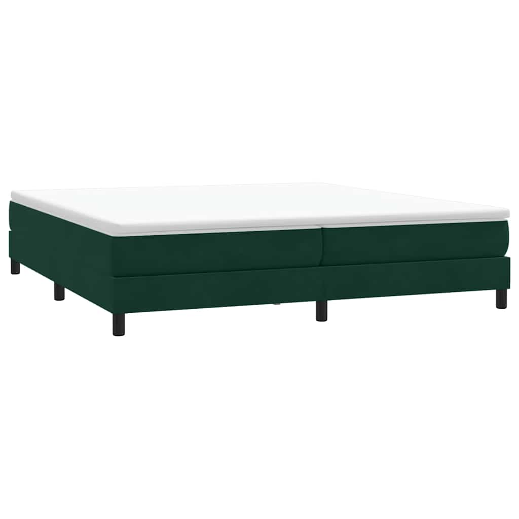 vidaXL Łóżko Box Spring bez materaca Ciemnozielone 200x210 cm Aksamit