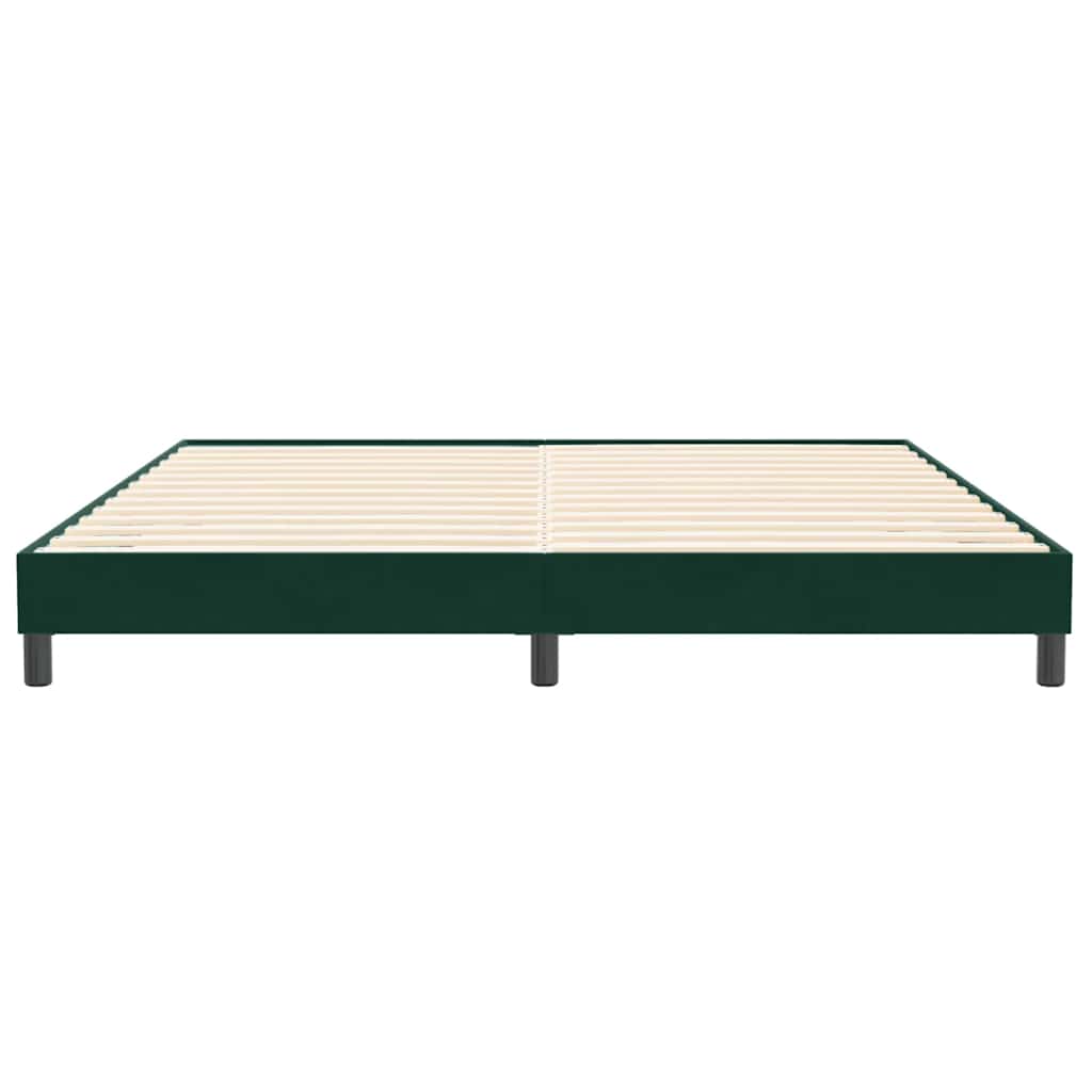 vidaXL Łóżko Box Spring bez materaca Ciemnozielone 200x210 cm Aksamit