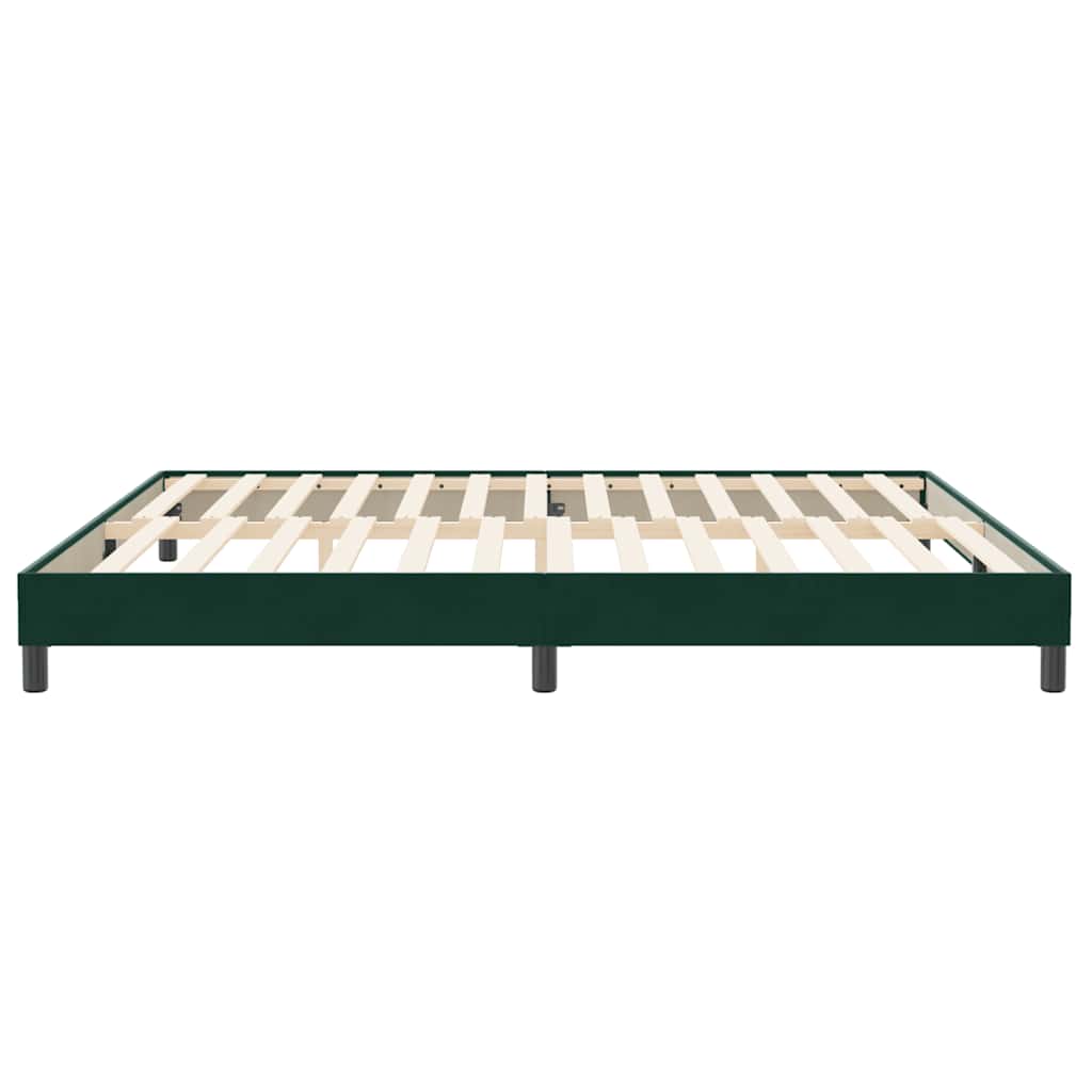 vidaXL Łóżko Box Spring bez materaca Ciemnozielone 200x210 cm Aksamit