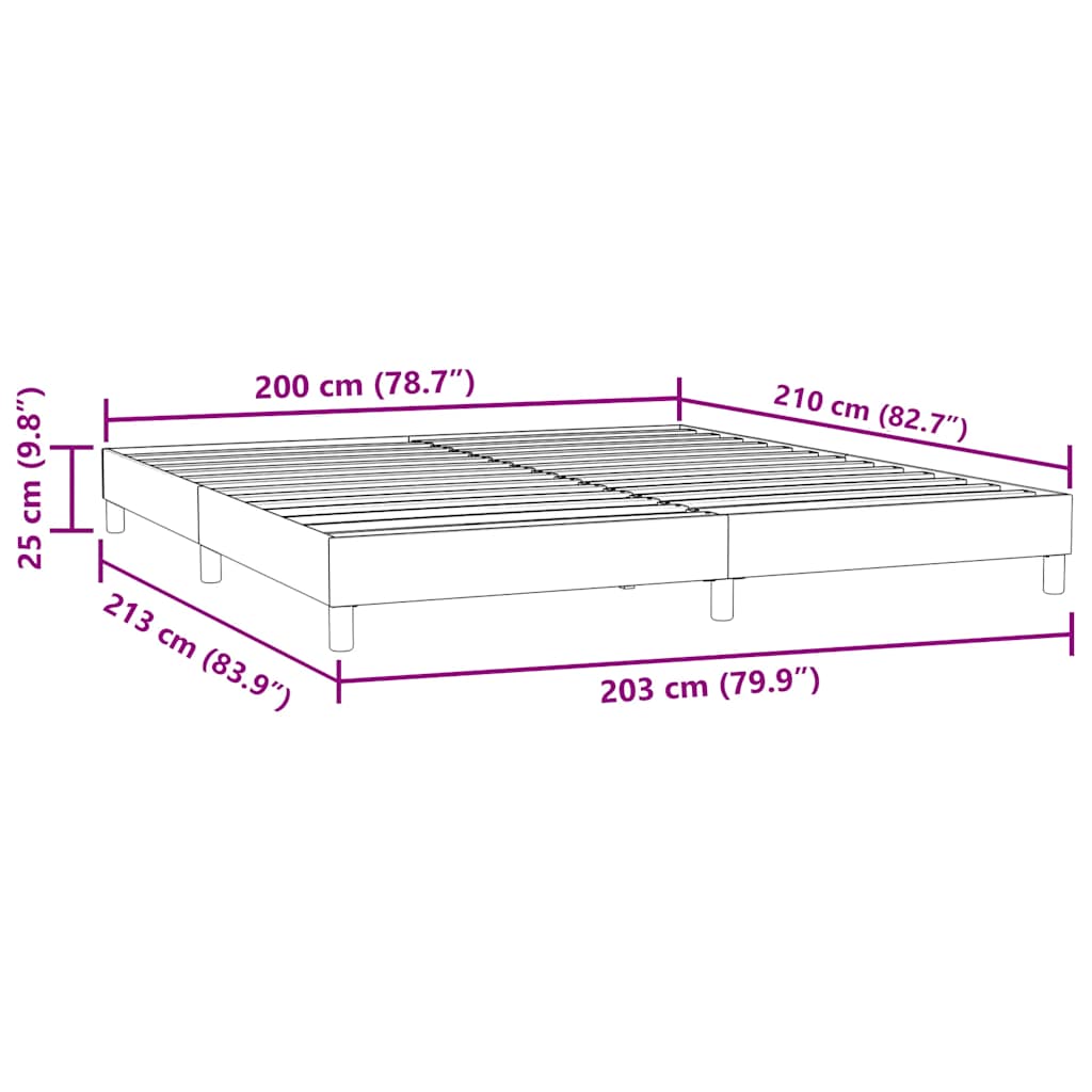 vidaXL Łóżko Box Spring bez materaca Ciemnozielone 200x210 cm Aksamit