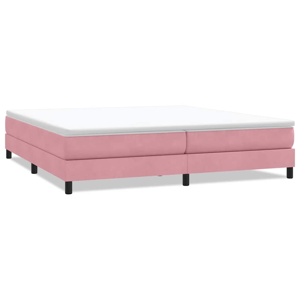 vidaXL Łóżko Box Spring bez materaca Różowe 200x210 cm Aksamit