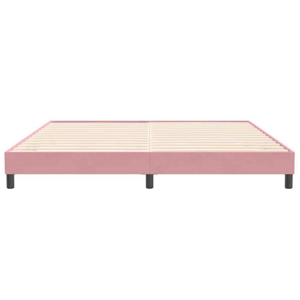 vidaXL Łóżko Box Spring bez materaca Różowe 200x210 cm Aksamit