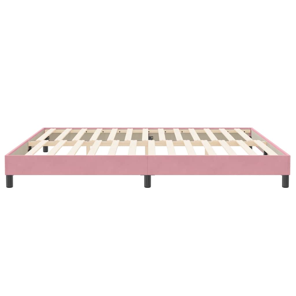 vidaXL Łóżko Box Spring bez materaca Różowe 200x210 cm Aksamit