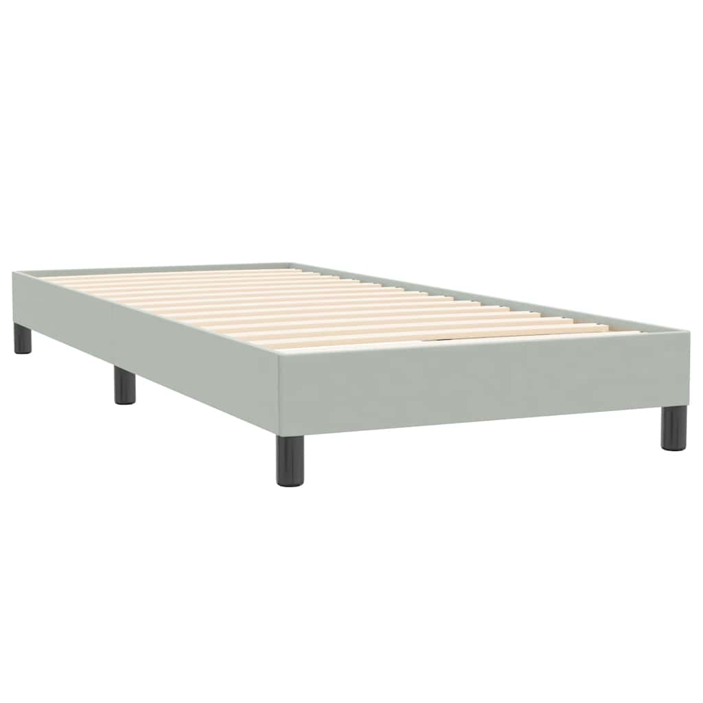 vidaXL Łóżko Box Spring bez materaca Jasnoszary 80x220 cm Aksamit