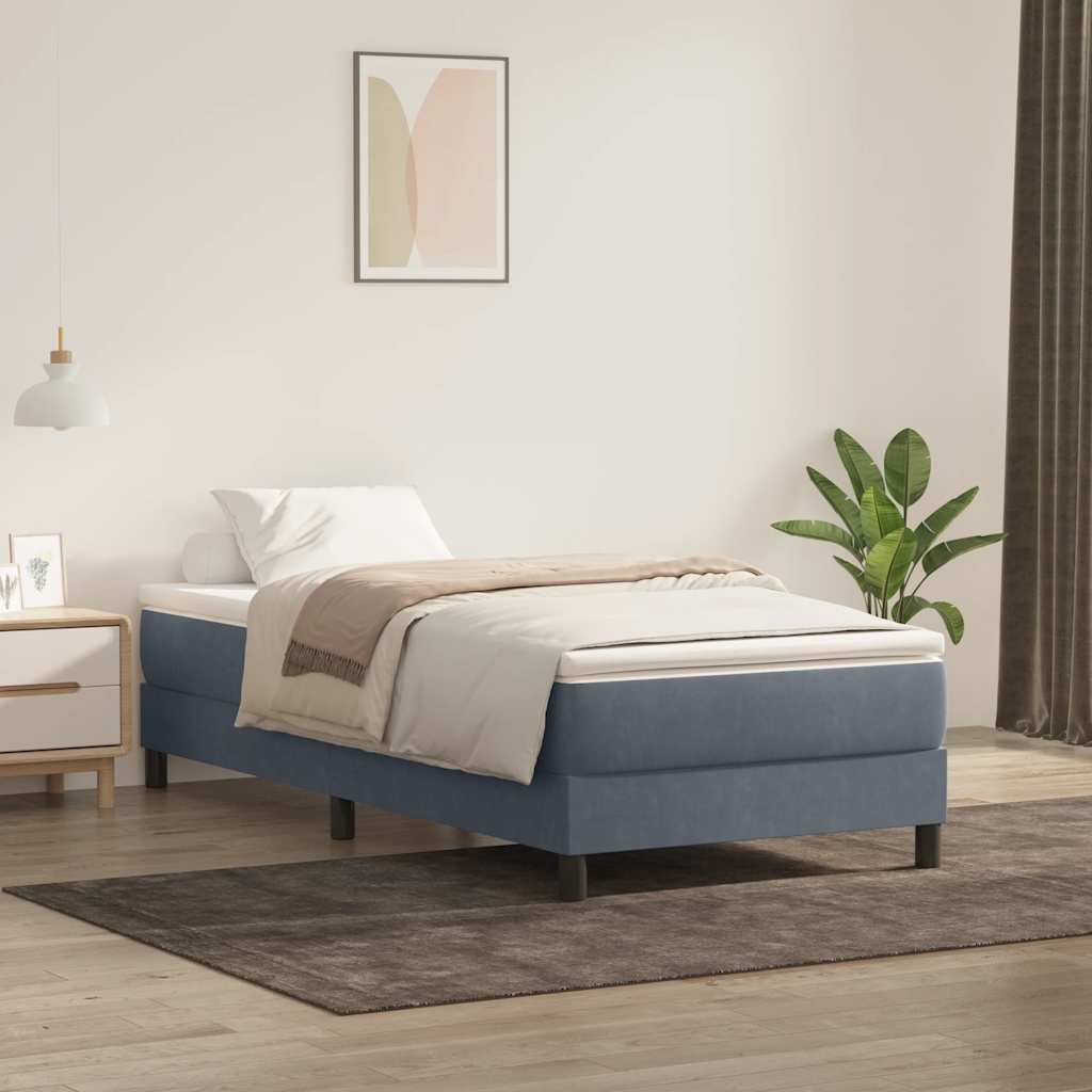 vidaXL Łóżko typu Box Spring bez materaca Ciemnoszary 80x220 cm