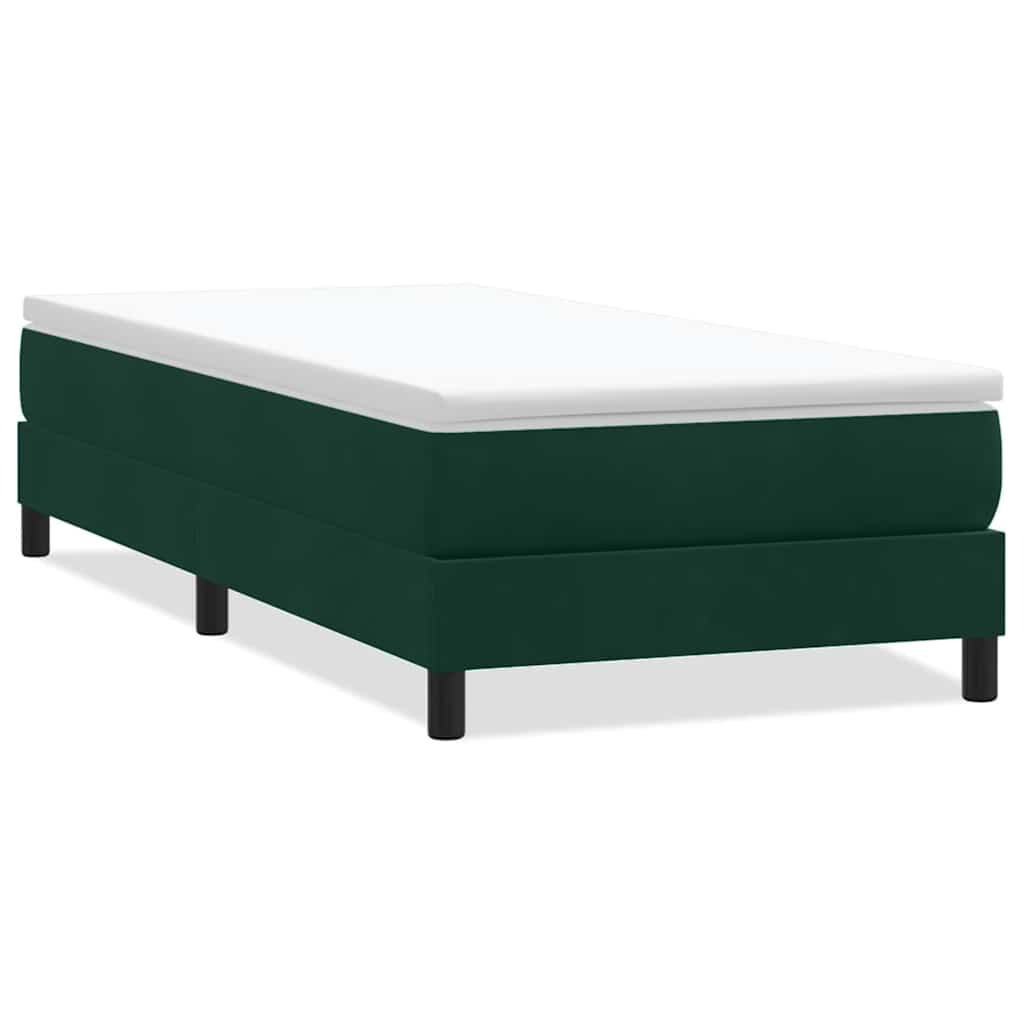 vidaXL Łóżko typu Box Spring bez materaca Ciemnozielone 80x220 cm