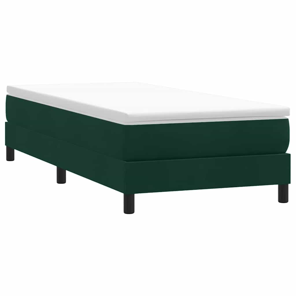 vidaXL Łóżko typu Box Spring bez materaca Ciemnozielone 80x220 cm