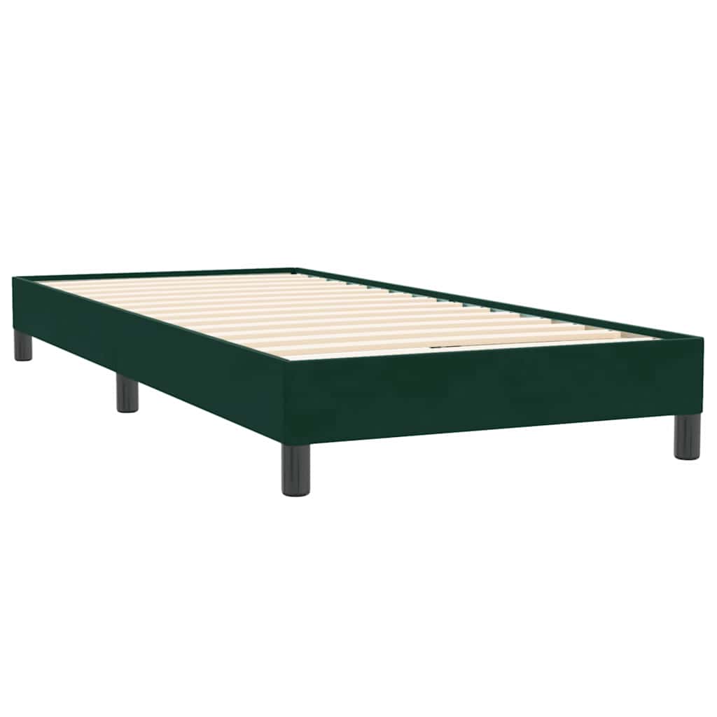 vidaXL Łóżko typu Box Spring bez materaca Ciemnozielone 80x220 cm