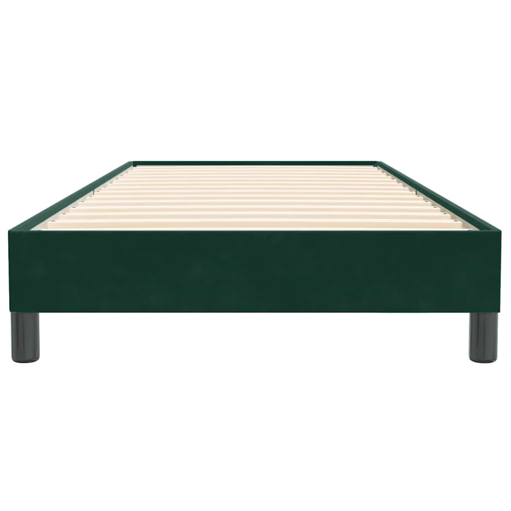 vidaXL Łóżko typu Box Spring bez materaca Ciemnozielone 80x220 cm