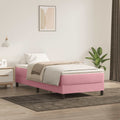 vidaXL Łóżko typu Box Spring bez materaca Różowe 80x220 cm Aksamit