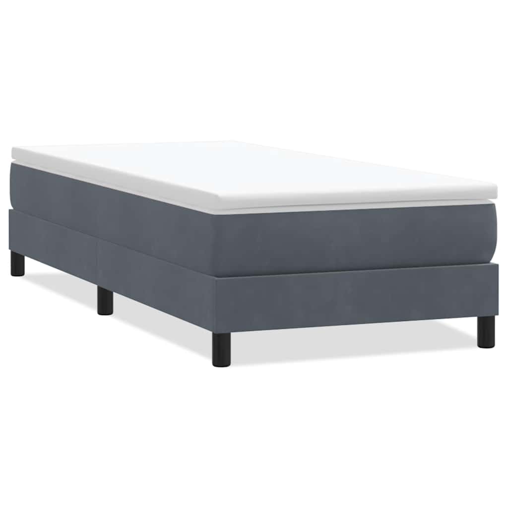 vidaXL Łóżko typu Box Spring bez materaca Ciemnoszary 90x220 cm