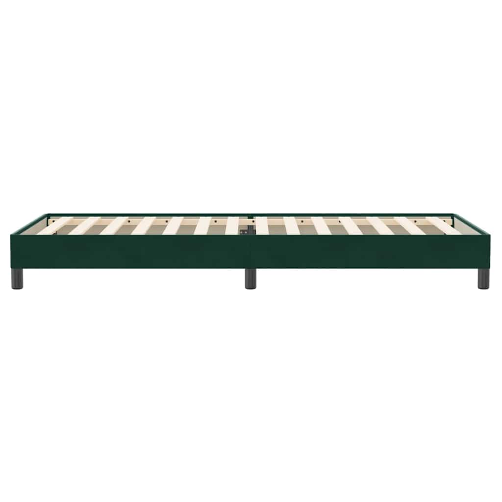 vidaXL Łóżko typu Box Spring bez materaca Ciemnozielone 90x220 cm