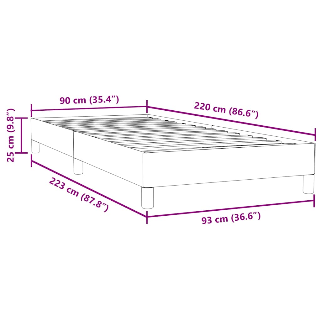 vidaXL Łóżko typu Box Spring bez materaca Ciemnozielone 90x220 cm