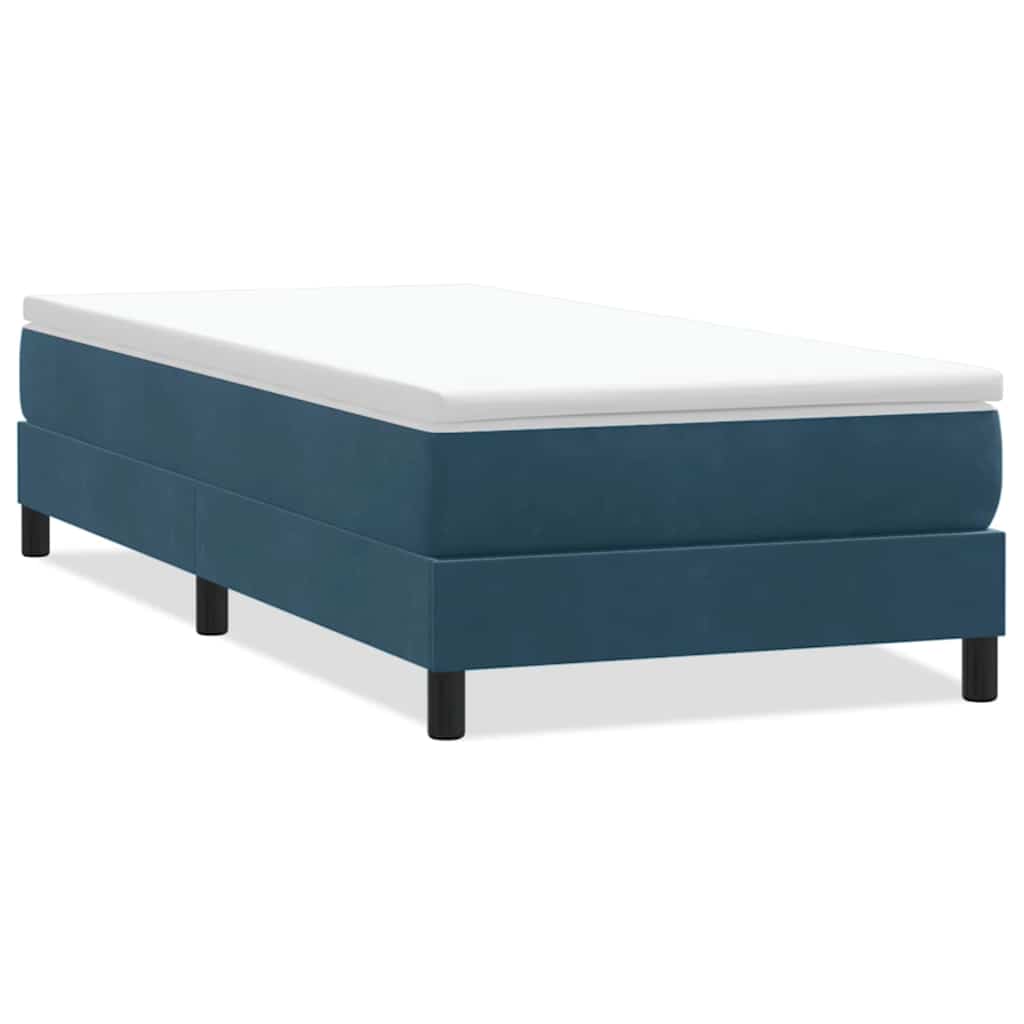 vidaXL Łóżko typu Box Spring bez materaca Ciemnoniebieskie 90x220 cm
