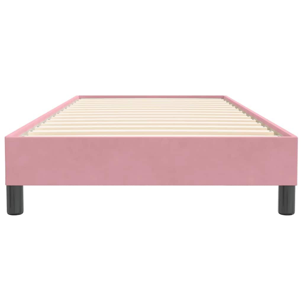 vidaXL Łóżko Box Spring bez materaca Różowe 90x220 cm Aksamit