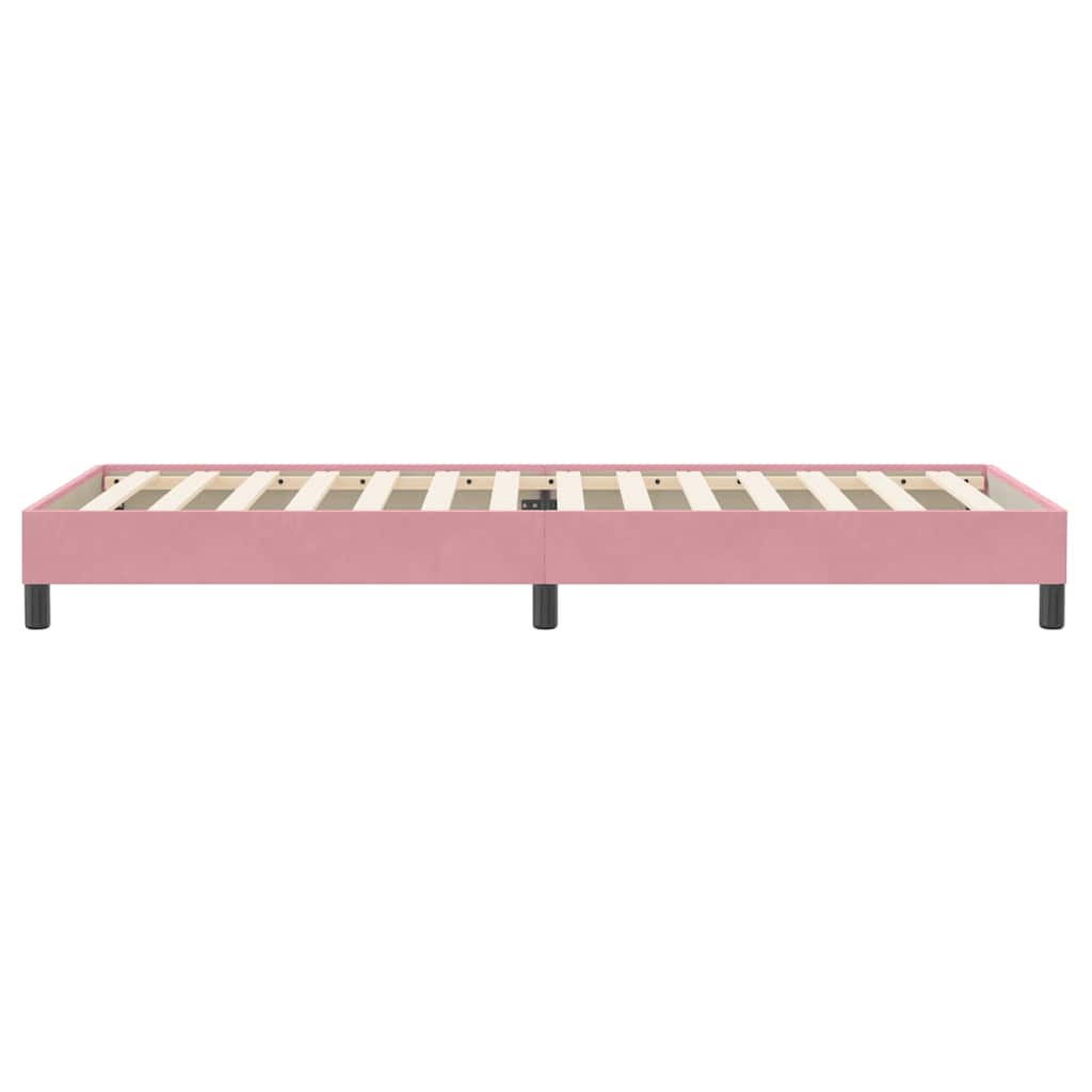vidaXL Łóżko Box Spring bez materaca Różowe 90x220 cm Aksamit