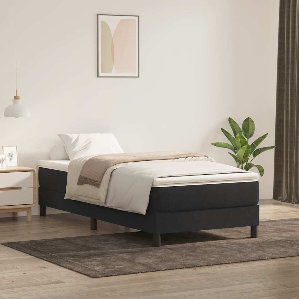 vidaXL Łóżko Box Spring bez materaca Czarne 100x220 cm Aksamit