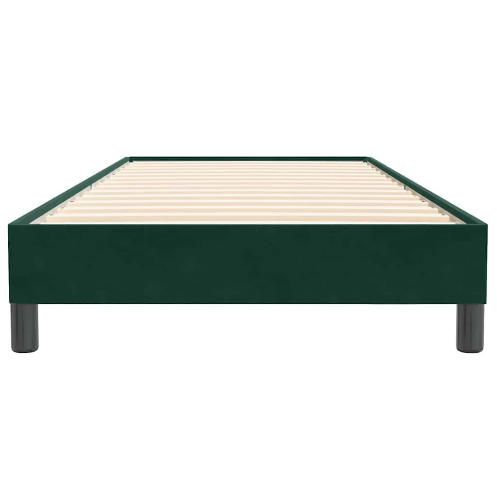 vidaXL Łóżko typu Box Spring bez materaca Ciemnozielone 100x220 cm