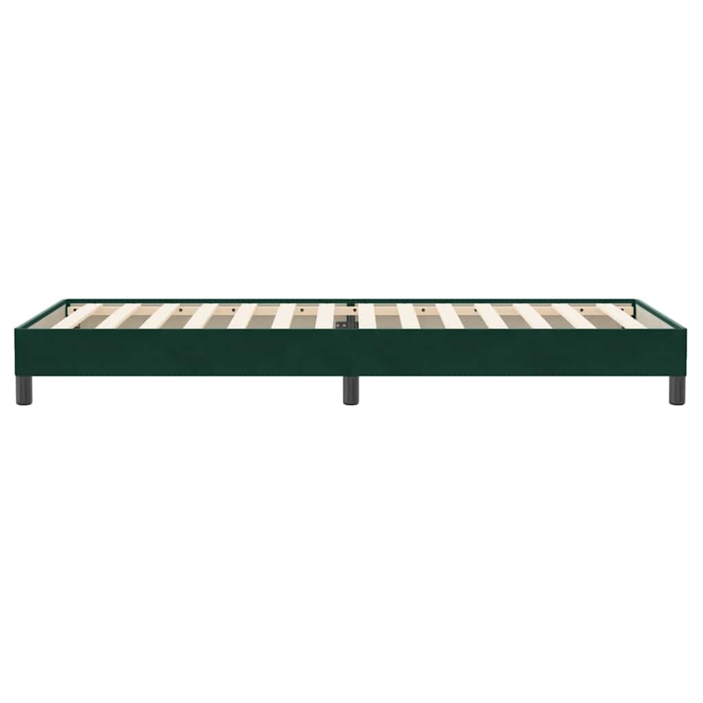 vidaXL Łóżko typu Box Spring bez materaca Ciemnozielone 100x220 cm