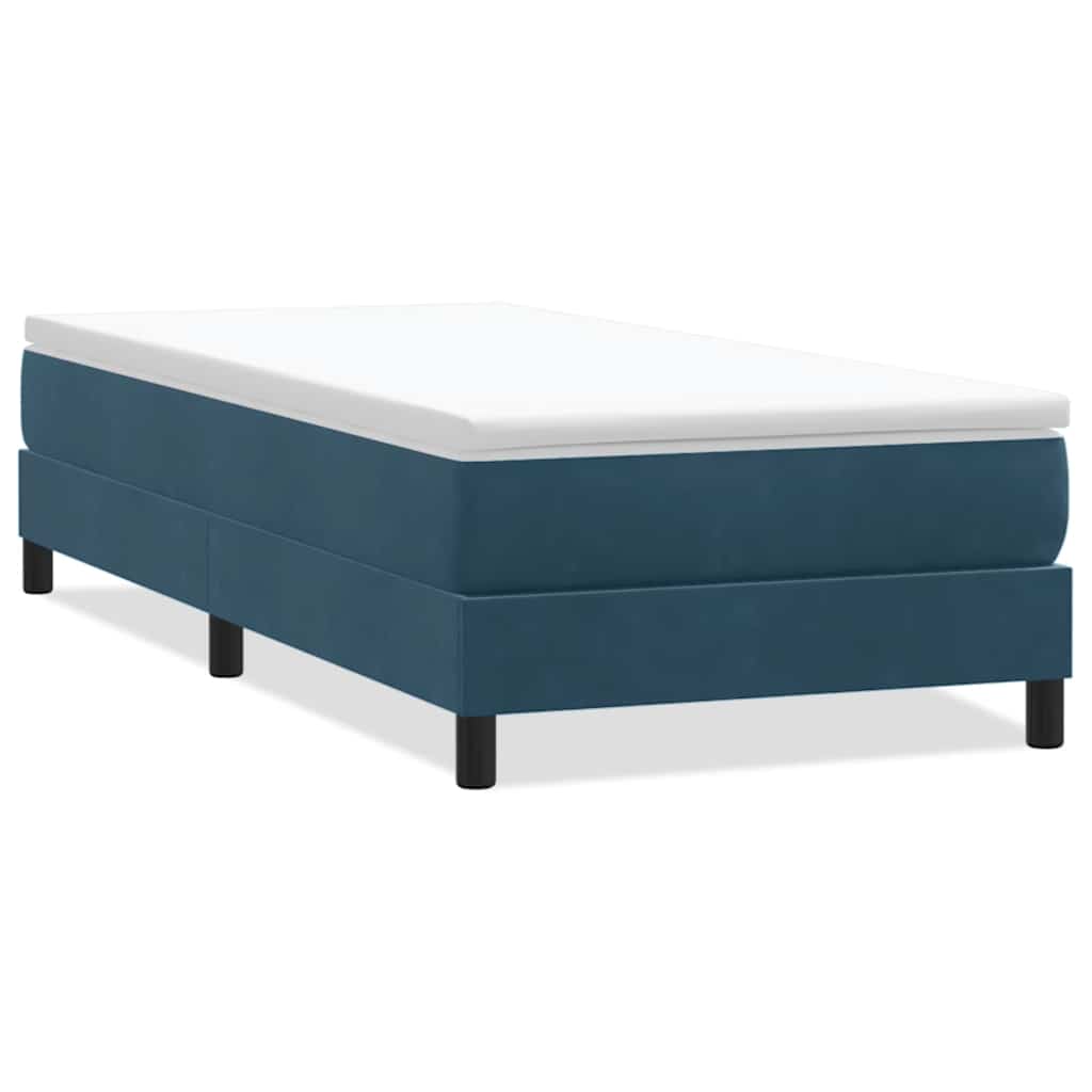 vidaXL Łóżko typu Box Spring bez materaca Ciemnoniebieskie 100x220 cm
