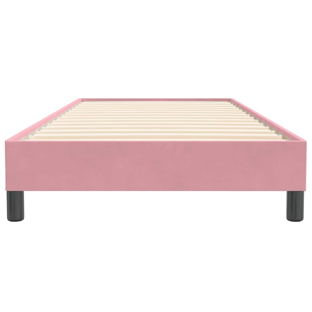 vidaXL Łóżko Box Spring bez materaca Różowe 100x220 cm Aksamit