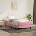 vidaXL Łóżko Box Spring bez materaca Różowe 100x220 cm Aksamit