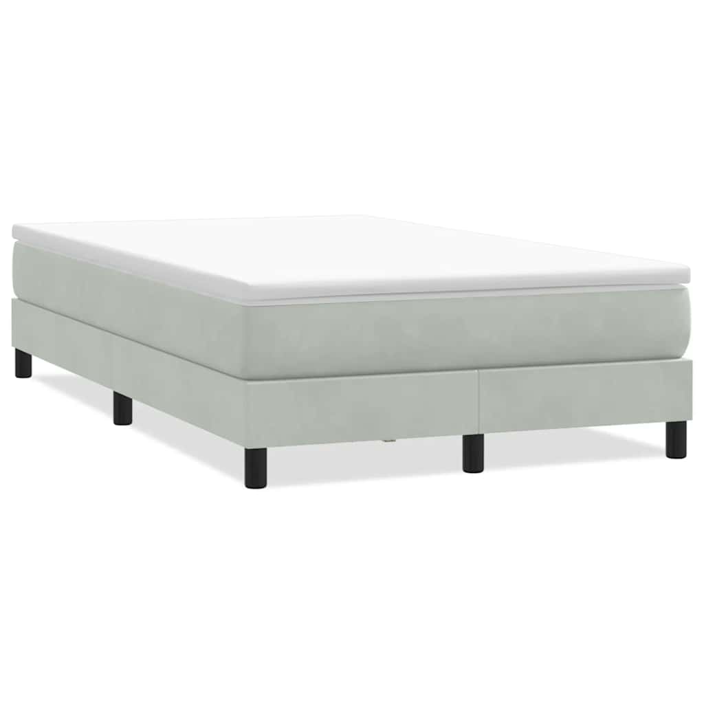 vidaXL Łóżko Box Spring bez materaca Jasnoszary 120x220 cm Aksamit