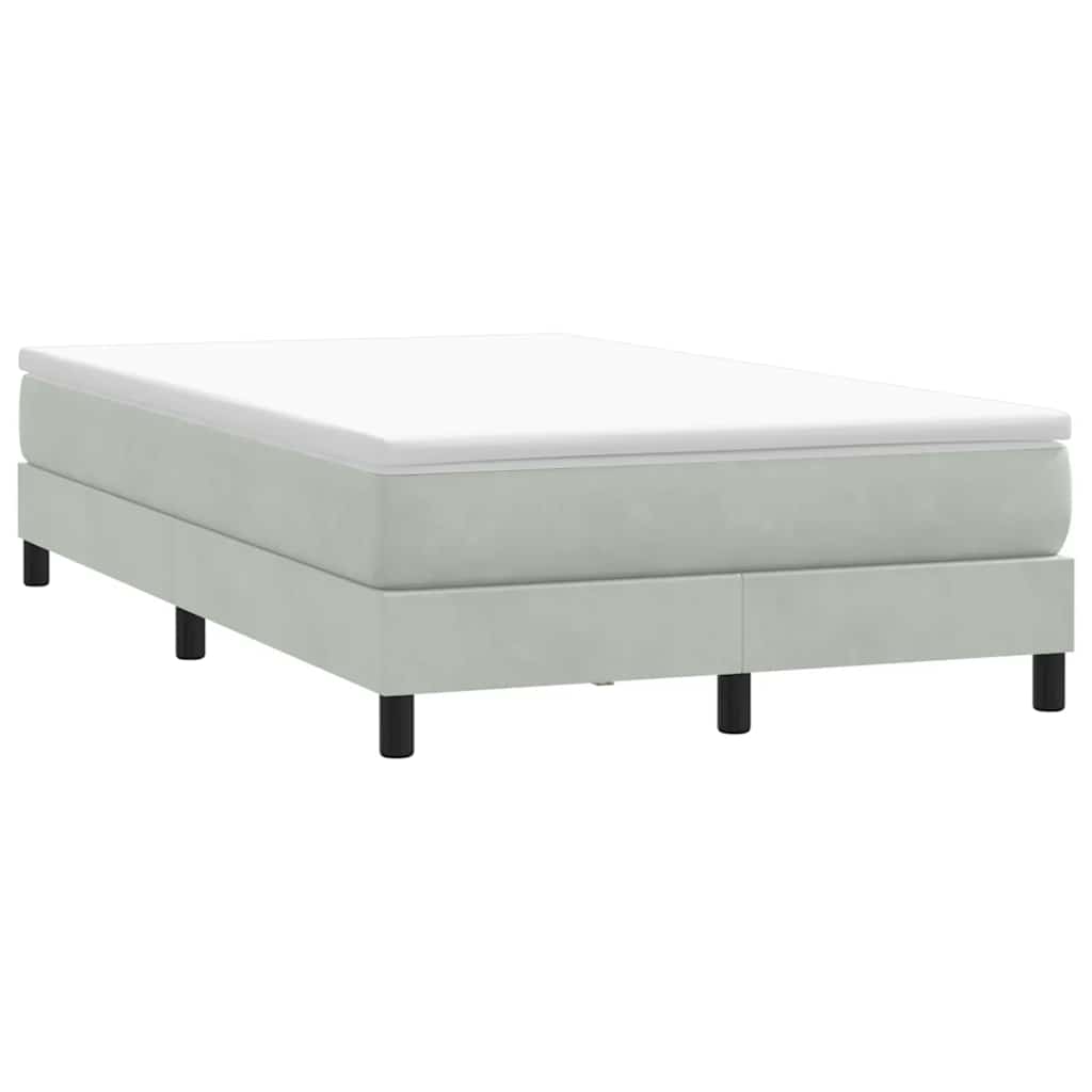 vidaXL Łóżko Box Spring bez materaca Jasnoszary 120x220 cm Aksamit