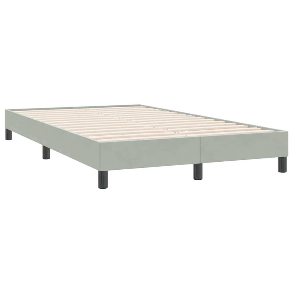 vidaXL Łóżko Box Spring bez materaca Jasnoszary 120x220 cm Aksamit