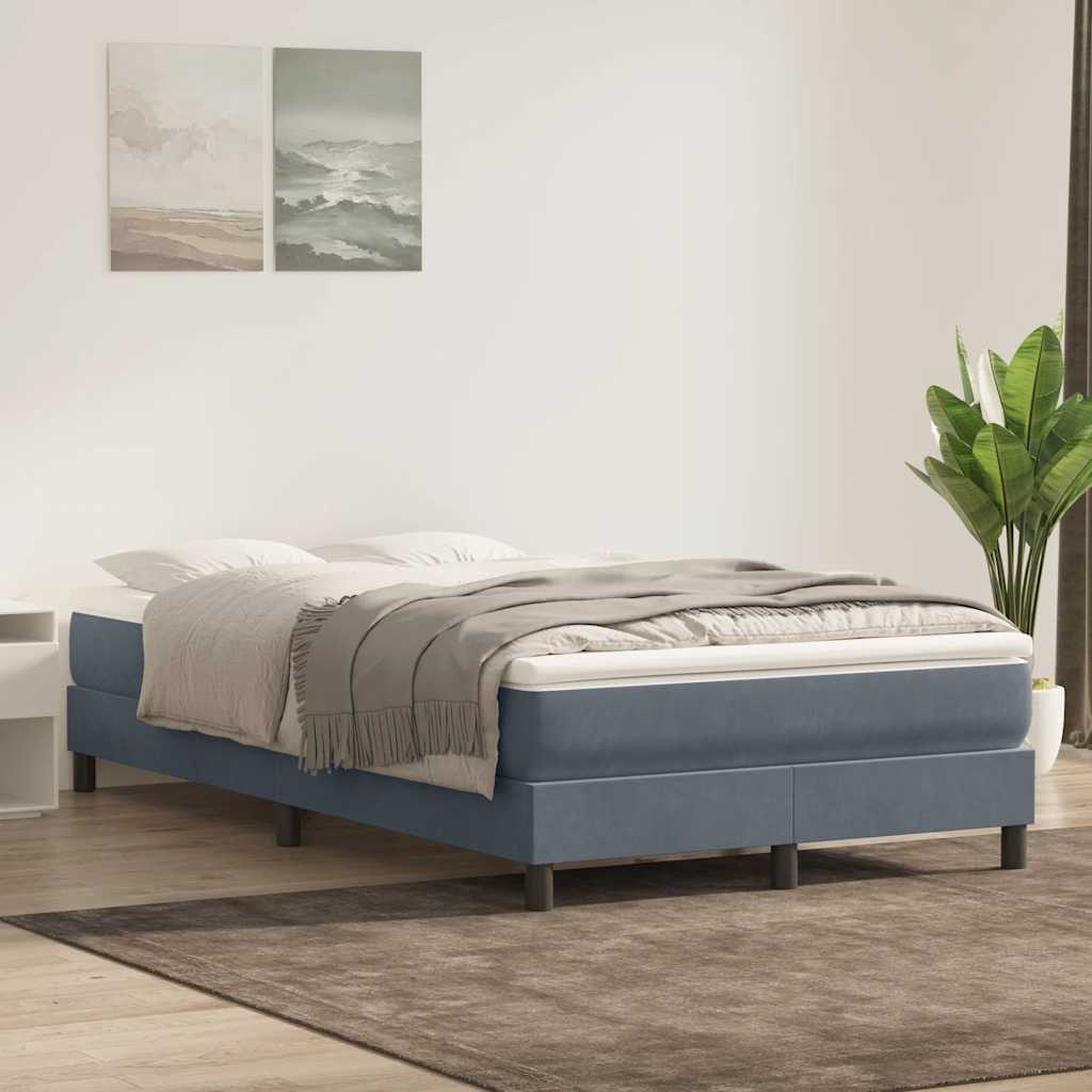 vidaXL Łóżko typu Box Spring bez materaca Ciemnoszary 120x220 cm