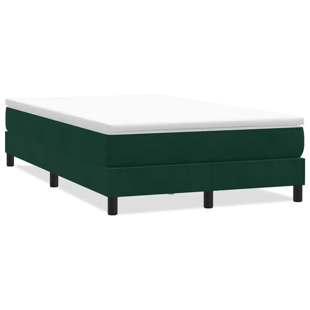 vidaXL Łóżko typu Box Spring bez materaca Ciemnozielone 120x220 cm