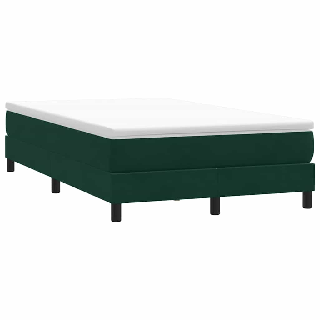 vidaXL Łóżko typu Box Spring bez materaca Ciemnozielone 120x220 cm