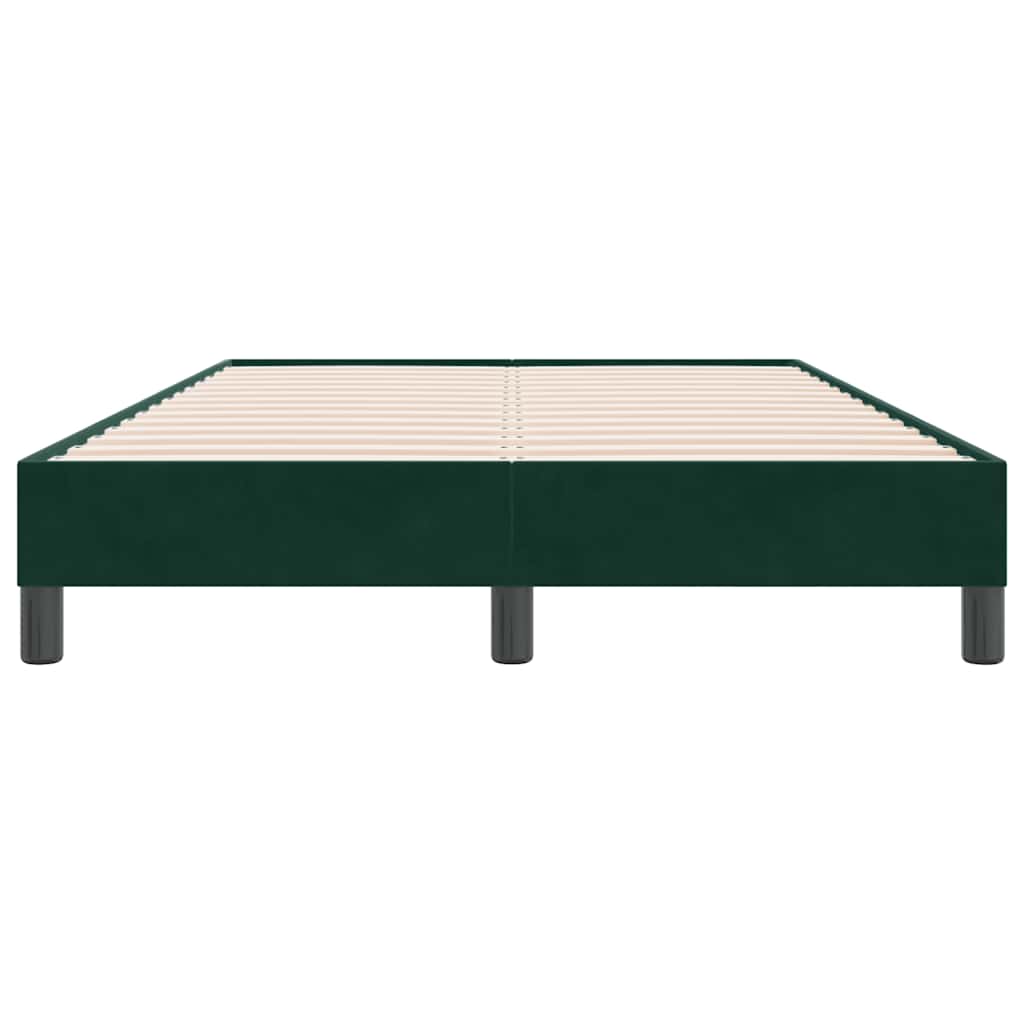 vidaXL Łóżko typu Box Spring bez materaca Ciemnozielone 120x220 cm