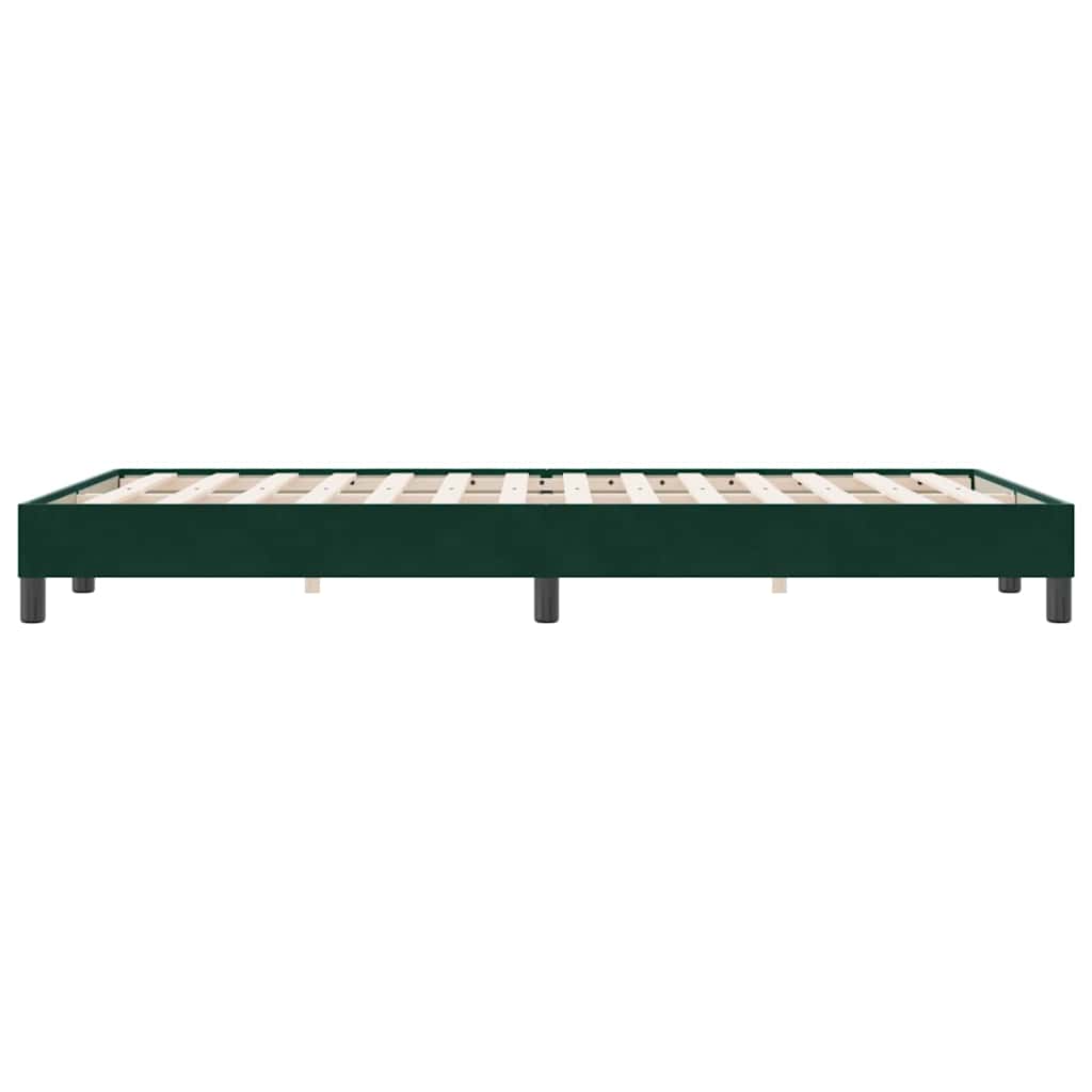 vidaXL Łóżko typu Box Spring bez materaca Ciemnozielone 120x220 cm