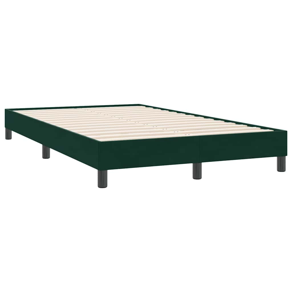 vidaXL Łóżko typu Box Spring bez materaca Ciemnozielone 120x220 cm
