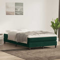 vidaXL Łóżko typu Box Spring bez materaca Ciemnozielone 120x220 cm