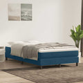 vidaXL Łóżko typu Box Spring bez materaca Ciemnoniebieskie 120x220 cm