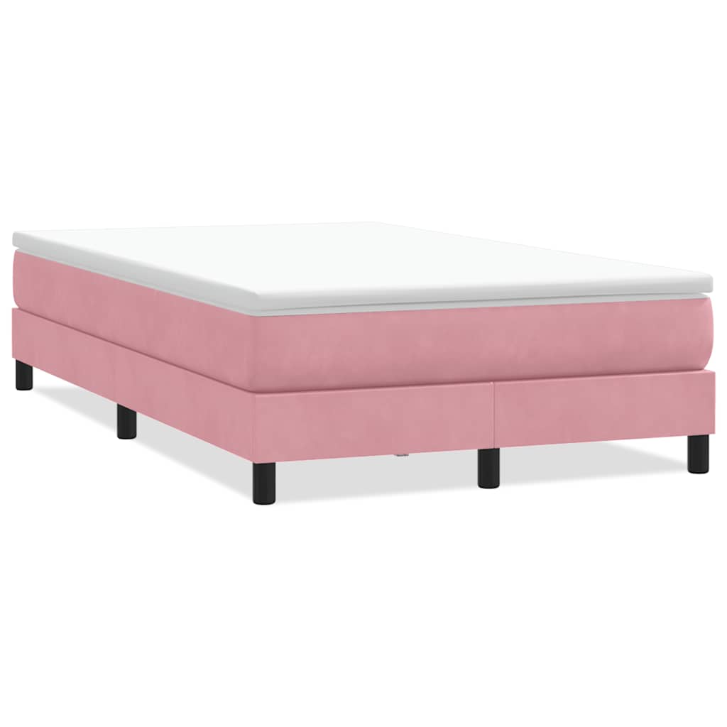 vidaXL Łóżko typu Box Spring bez materaca Różowe 120x220 cm Aksamit