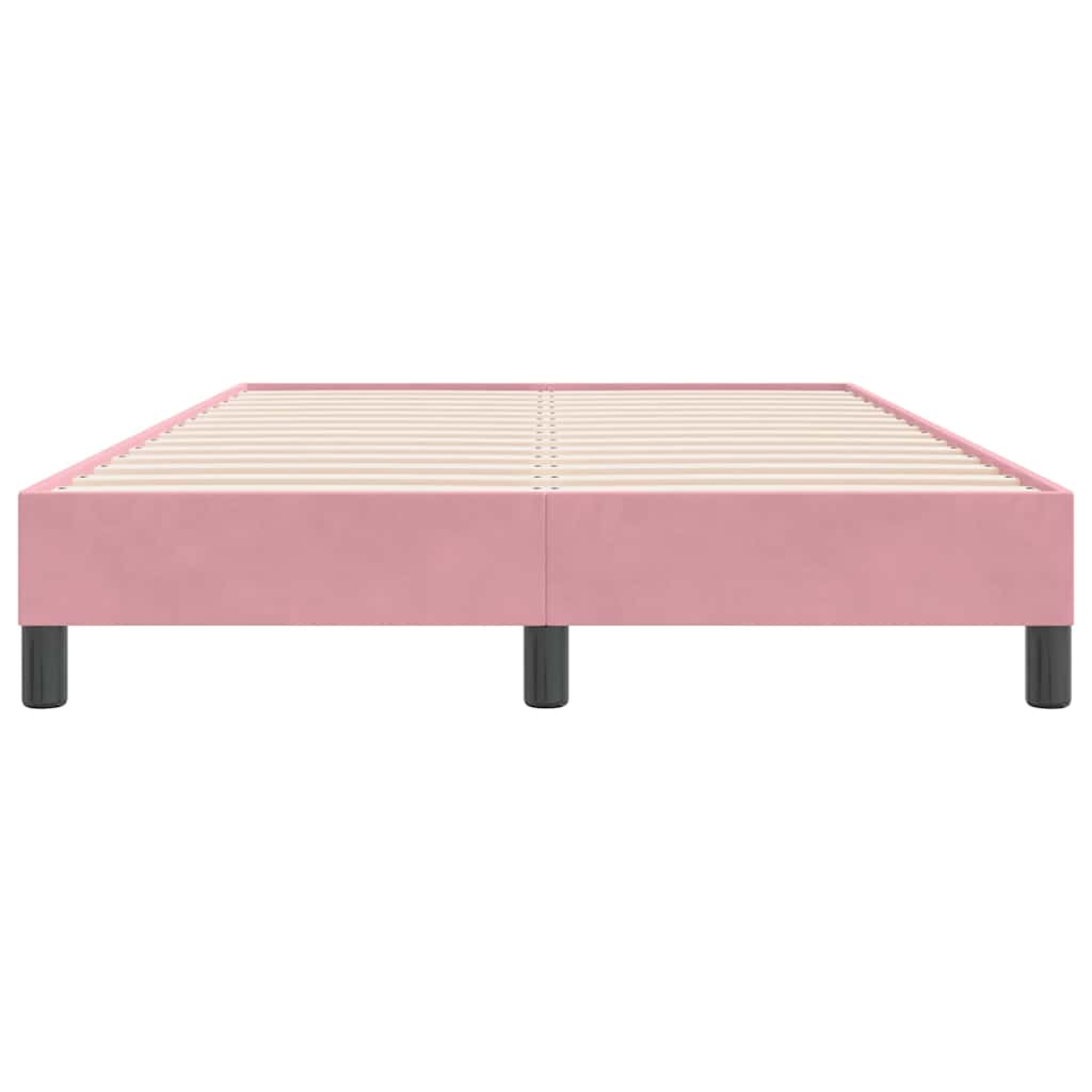 vidaXL Łóżko typu Box Spring bez materaca Różowe 120x220 cm Aksamit