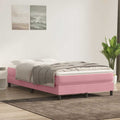 vidaXL Łóżko typu Box Spring bez materaca Różowe 120x220 cm Aksamit