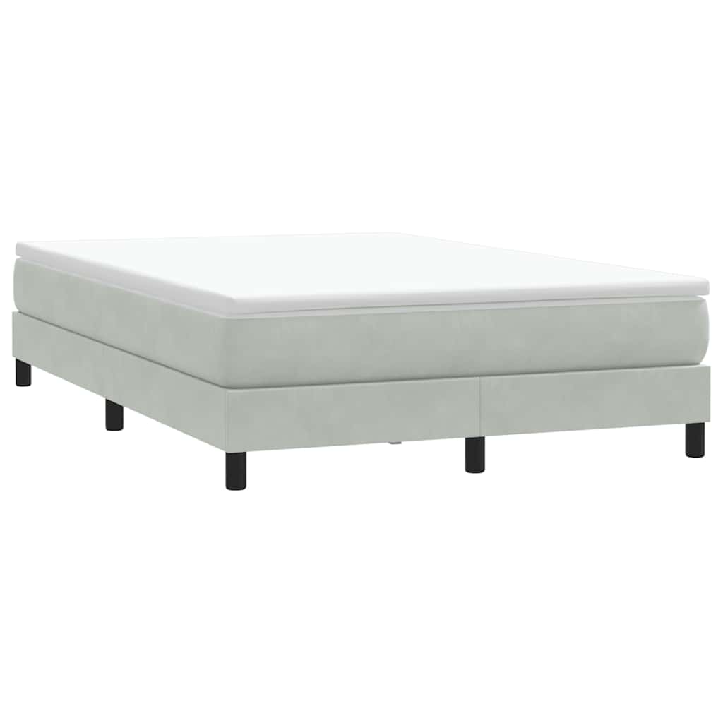 vidaXL Łóżko Box Spring bez materaca Jasnoszary 140x220 cm Aksamit