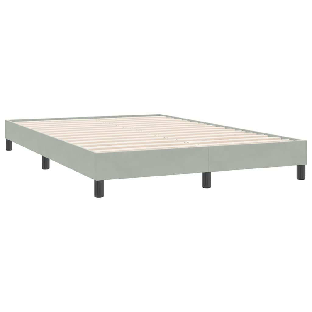 vidaXL Łóżko Box Spring bez materaca Jasnoszary 140x220 cm Aksamit