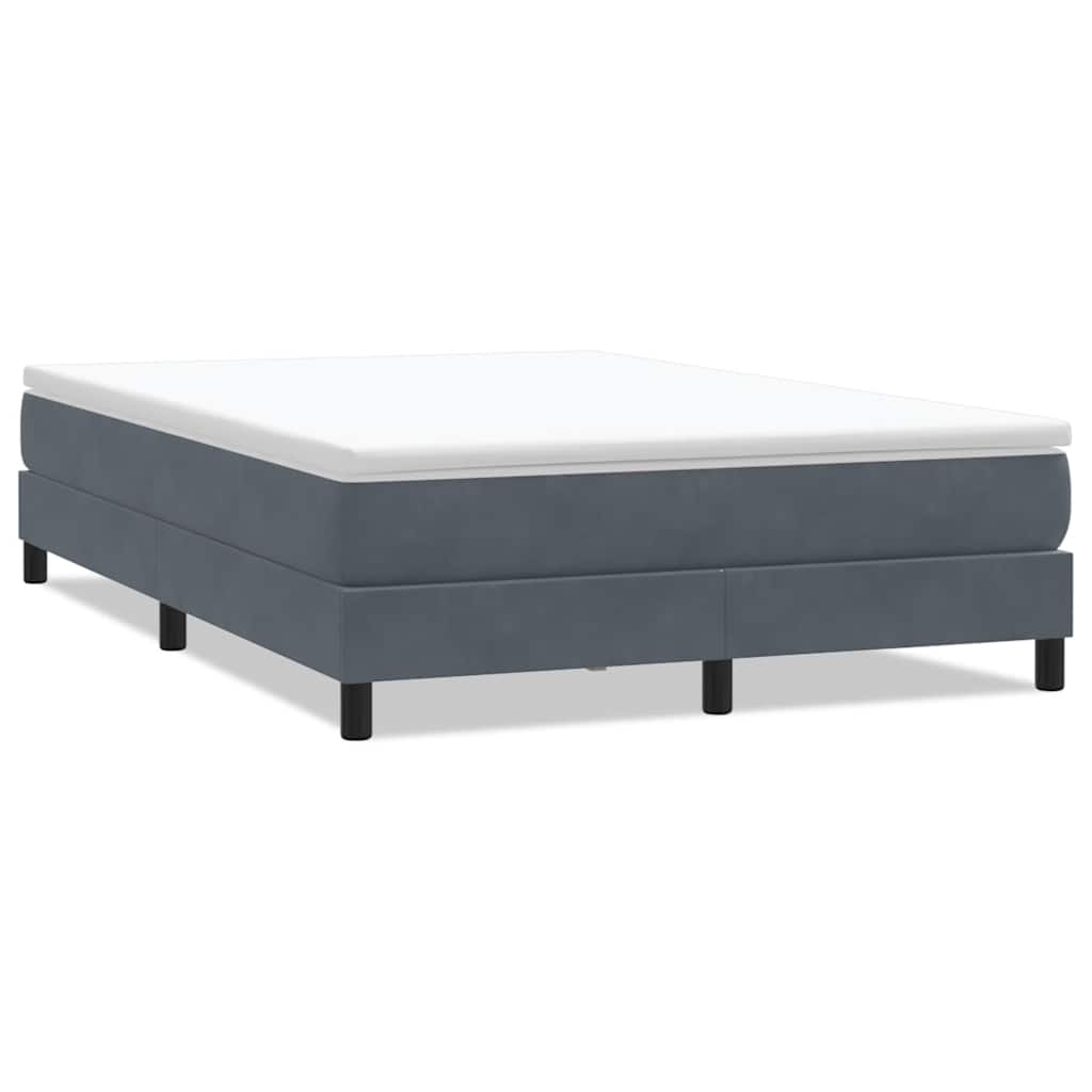 vidaXL Łóżko Box Spring bez materaca Ciemnoszary 140x220 cm Aksamit