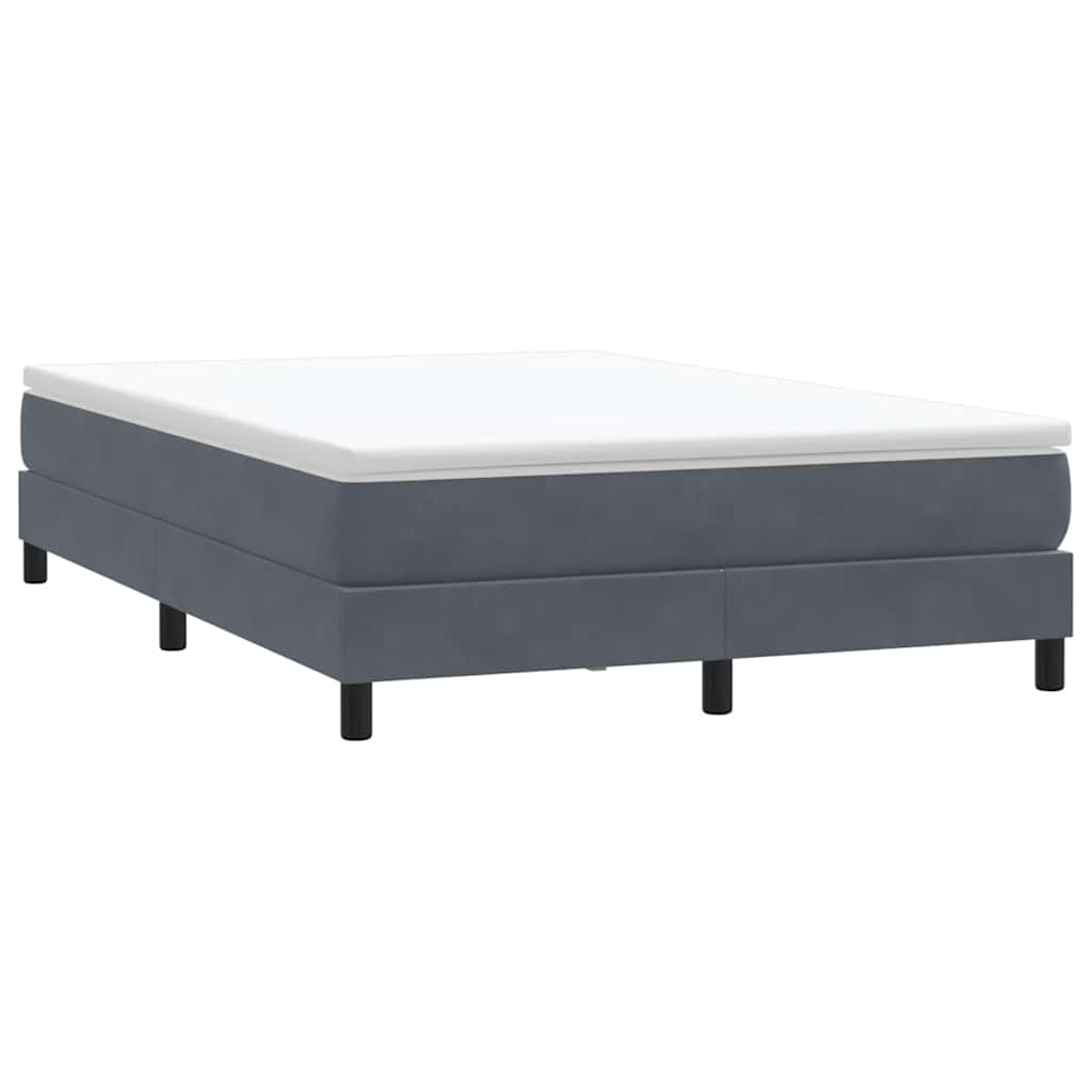 vidaXL Łóżko Box Spring bez materaca Ciemnoszary 140x220 cm Aksamit